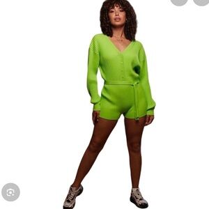 Vibrant Green Women's Knit Set
